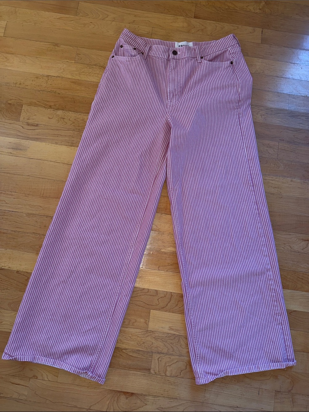 Boden Striped Wide-Leg Jeans
